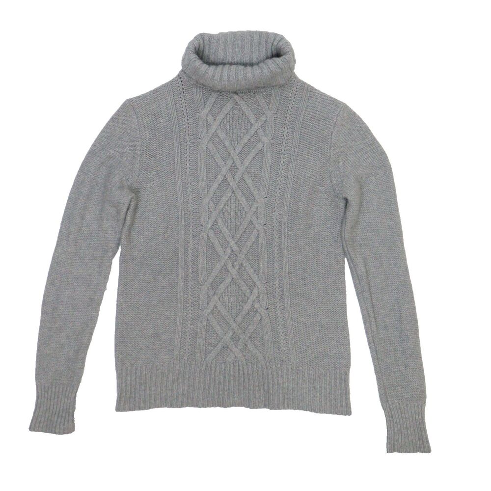 J. Crew Turtleneck Sweater Womens Medium Gray Wool Rabbit Knit Quiet‎ Luxury